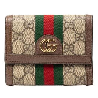 Gucci Pre-owned Wallets, female, Multicolor, Size: ONE SIZE Pre-owned Ophidia GG Supreme tri fold wallet