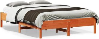vidaXL Bed Frame without Mattress Wax Brown 120x190 cm Small Double Solid Wood Pine vidaXL