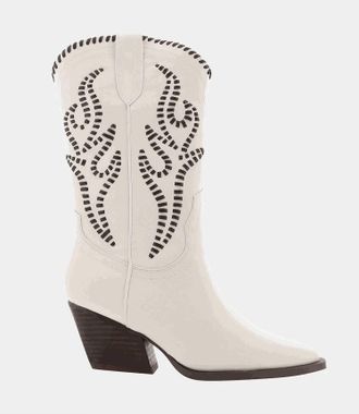 Billini Womens Avalee Western Ankle Boots In Ivory