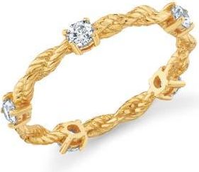 Crislu Cubic Zirconia Twisted Band Ring in 18Kt Yellow Gold/clear Stone at Nordstrom, Size 5