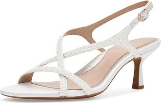 Naturalizer Truly-pearl Womens Dress Sandals Silk White Satin : 10.5 M (B), Synthetic