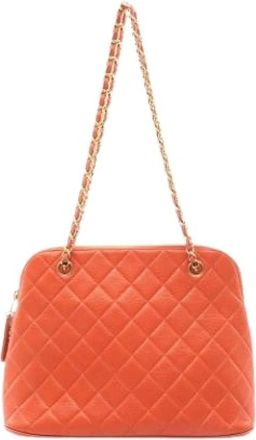 Chanel Pre-owned Shoulder Bags, female, Orange, Size: ONE SIZE Pre-owned Vintage Shoulder Bag