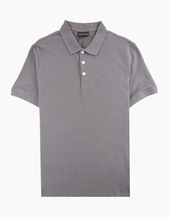 Emporio Armani Mens Emporio Armani Logo Short Sleeve Polo Shirt Grey 0635 - Size: 36