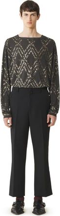 Lanvin Black Sequin And Bead Top in Geometric, Black at Nordstrom, Size Small Eu