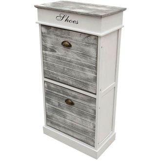 Wanderlust Deco Wanderlust Deco - Zapatero De Madera Blanco 50x28x98