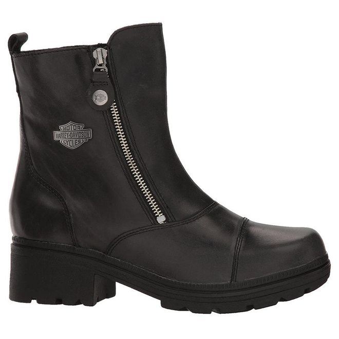 Harley Davidson Amherst Leather Womens Ankle Boots - Black - Size:UK 4.5