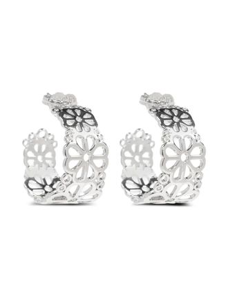 Kate Spade New York Flower Lace hoop earrings - Silver