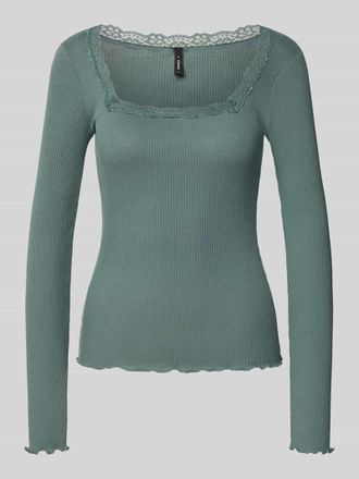 Only Slim Fit Langarmshirt aus reiner Baumwolle Modell XENA in Schilf, Gr&ouml;&szlig;e XL