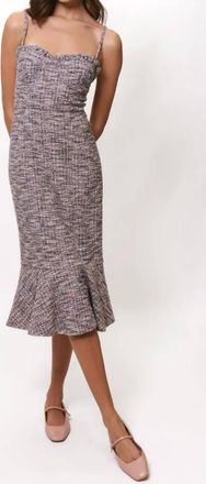 Hutch Selene Tweed Midi Dress In Multi Tweed
