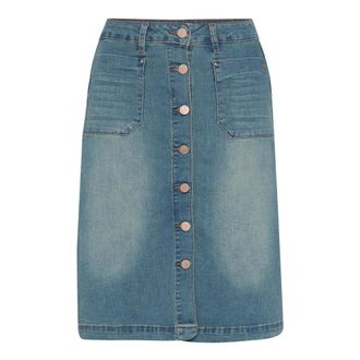 Cream Falda Vaquera Azul Claro con Bolsillos - Skirts - Mujer - Azul - 3XL