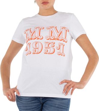 Max Mara Ladies Optical White 1951 Mincio Cotton T-Shirt, Size X-Small