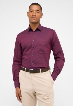 Eterna Langarmhemd ETERNA MODERN FIT, Herren, Gr. 41, Normalgr&ouml;ssen, bordeaux, 100% Baumwolle, tailliert, Manschette, Hemden Langarmhemd, NON IRON (b&uuml;gelfrei