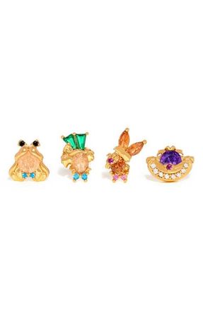 Girls Crew Disney Alice In Wonderland Stud Earrings Set in Gold at Nordstrom