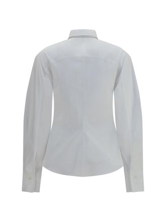 Brunello Cucinelli Womens Cotton Blend Shirt With Tie Bianco Cotton; Polyamide; Elastane
