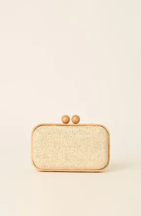 BTB Los Angeles Brooke Woven Clutch in Natural/multi at Nordstrom