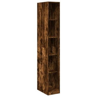 Berkfield Home Wardrobe Smoked Oak 30x50x200 cm Engineered Wood in Brown | Size: 30 x 50 x 200 cm
