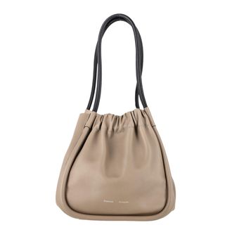 Proenza Schouler Proenza Schouler Grote Gerimpelde Schoudertas in Beige Leer