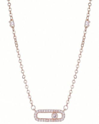 Adornia Adornia 14K Rose Gold Plated Cz Adjustable Dancing Stone Necklace