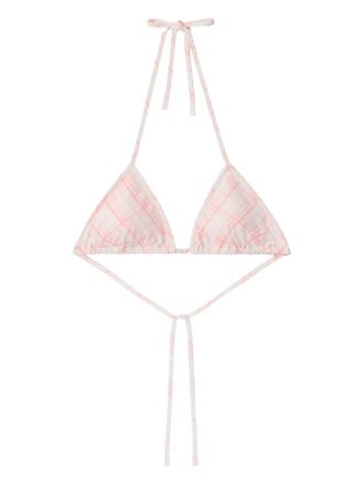Burberry Top bikini a quadri - Bianco