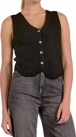 Elan Bella Sweater Vest In Black