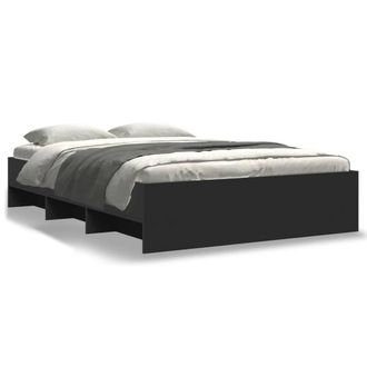 Berkfield Home Bed Frame without Mattress Black 120x200 cm Engineered Wood | Size: Small Double