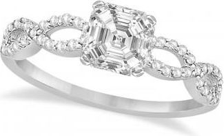 Allurez Infinity Asscher-Cut Lab Grown Diamond Engagement Ring Platinum (0.50ct)