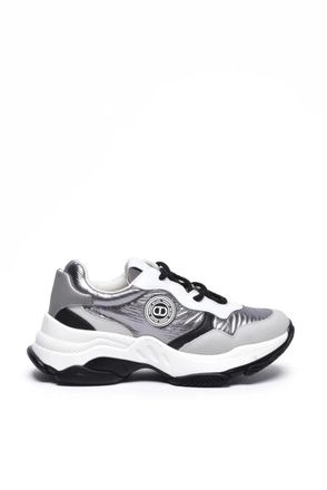 Twin-Set Silver Rubber Womens Rubber Running Sneakers