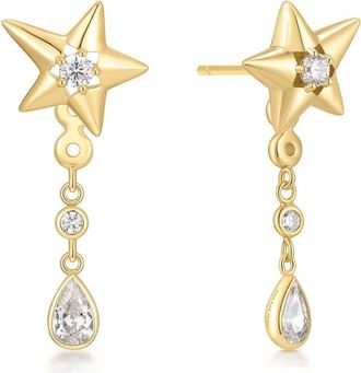Ania Haie Sparkling Star Jacket Earrings in Shiny Gold at Nordstrom
