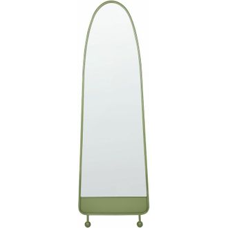 Beliani Beliani - Specchio da parete ovale moderno con cornice in ferro e metallo verde 45 x 146 cm Parnay
