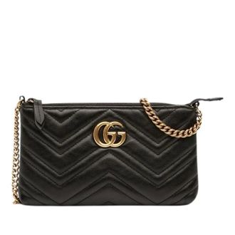 Gucci Pre-owned Quilted Wallet on Chain - Dames - Pre-owned - Zwart - Maat: ONE Size Leer