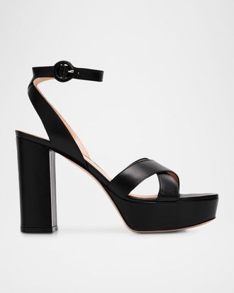 Gianvito Rossi Crisscross Ankle-Strap Platform Sandals