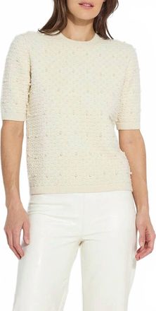 Lyss&eacute; Valentina Pearl Short Sleeve Sweater In Icing
