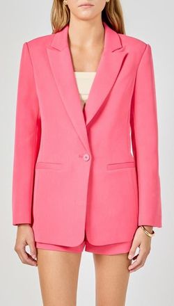 endless rose Tailored Single Button Blazer in Raspberry Sorbet at Nordstrom, Size X-Small