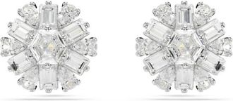 Swarovski Accessoires, Dames, Grijs, ONE Size, Kristal Stud Oorbellen, Elegant Ontwerp