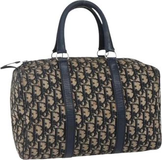 Dior Pre-owned Handbags, female, Blue, Size: ONE SIZE Pre-owned Canvas Boston Bag