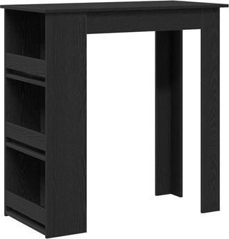 vidaXL Bar Table with Storage Rack Black Oak 102x50x103.5 cm Vidaxl
