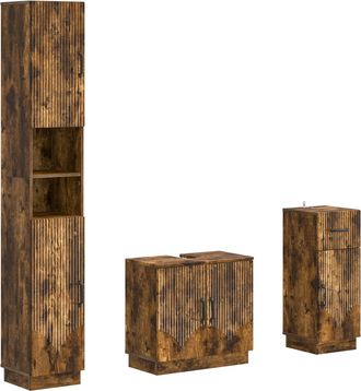 vidaXL Juego De Armarios De Ba&ntilde;o De 3 Piezas Hoorn Vidaxl