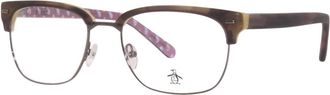 Original Penguin Mens Sly Rectangle Eyeglasses In Brown