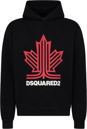 Dsquared2 Oversized katoenen sweatshirt - Heren - Hoodies - Zwart - M - Katoen - Hoodies & sweatvesten