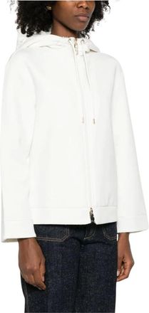 Emporio Armani Hoodies & sweatvesten, Dames, Wit, XS, Katoen, Cotton Blouson Jacket