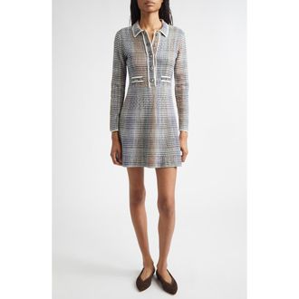 Veronica Beard Lauper Tweed Knit Minidress in Dark Hunter Green Multi at Nordstrom, Size X-Large