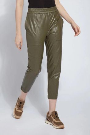 Lyss&eacute; Womens Brisk Leather Jogger In Green Ivy