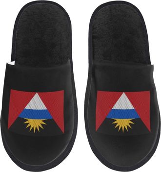 Generic Non-Slip House Shoes Flag Of And Barbuda Cotton Slipper Lightweight Womens Slippers for Family Travel Ladies L