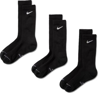 Nike Unisex Everyday Elevated Crew Socks (3 Pairs) in Black | HQ4335-902