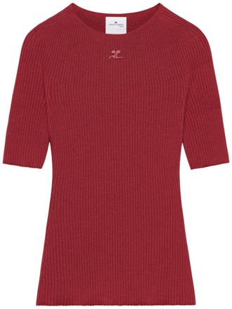 Courr&egrave;ges Maglione Solar a coste - Rosso