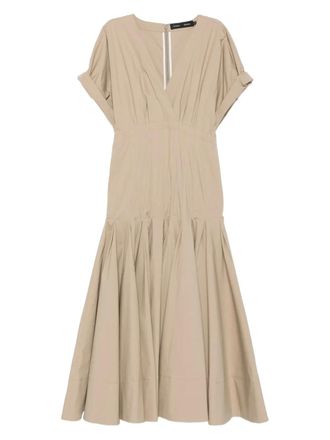 Proenza Schouler V-neck pleated dress - Neutrals