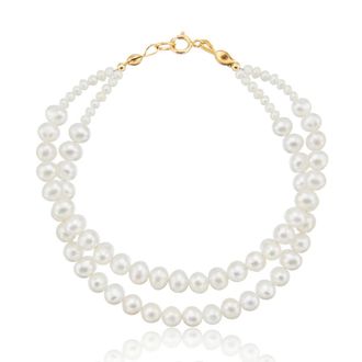 Lily & Roo Gold Double Pearl Bracelet