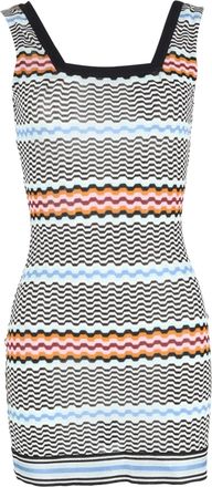 Missoni Square Neck Chevron Mini Dress in Multicolor Polyester