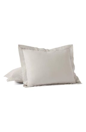 Coyuchi 300 Thread Count Organic Cotton Percale Pillowcases in Stone at Nordstrom, Size Queen