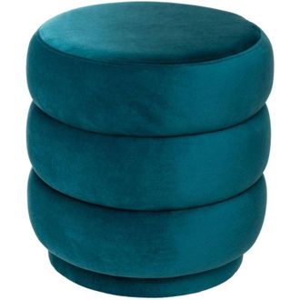 Atmosphera Pouf sinan in velluto blu anatra Atmosphera cr&eacute;ateur dint&eacute;rieur